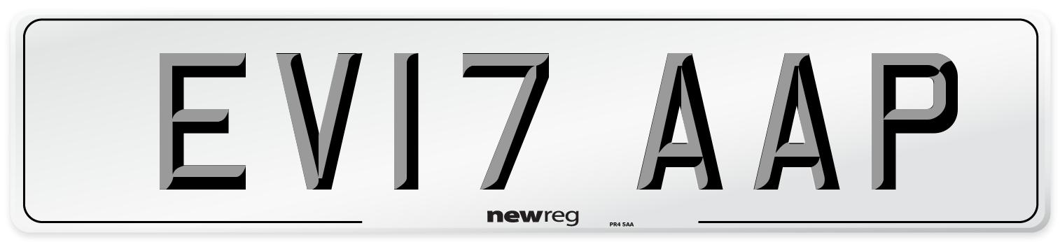 EV17 AAP Number Plate from New Reg